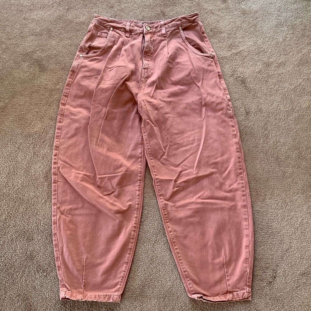 Zara Barrel Fit Jeans in Dusty Pink Size 6